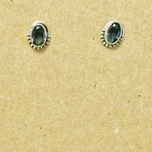 NWOT – 925 Sterling silver, Mystic topaz oval stud earrings.